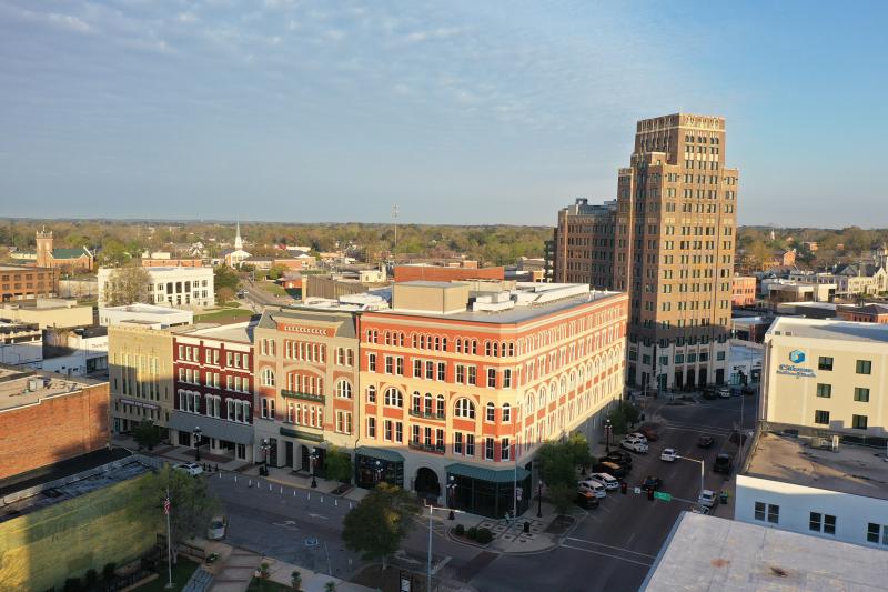 Downtown Meridian from the air